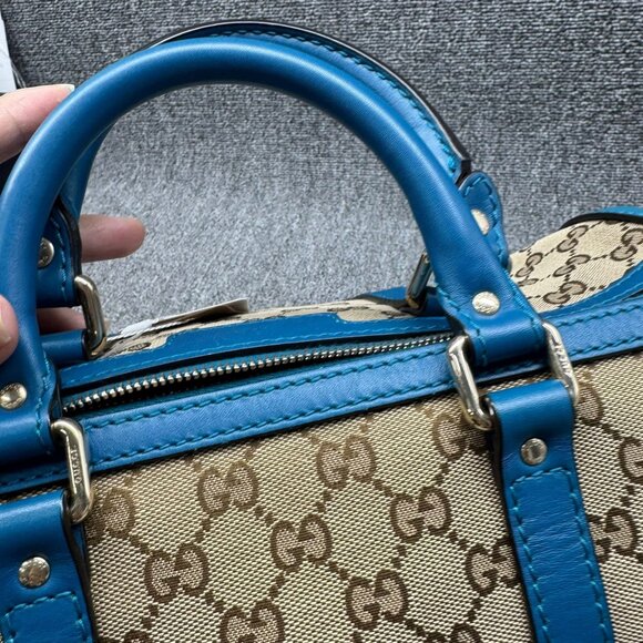 GUCCI Boston Brown Leather Satchel 588-081625 - Picture 4 of 15